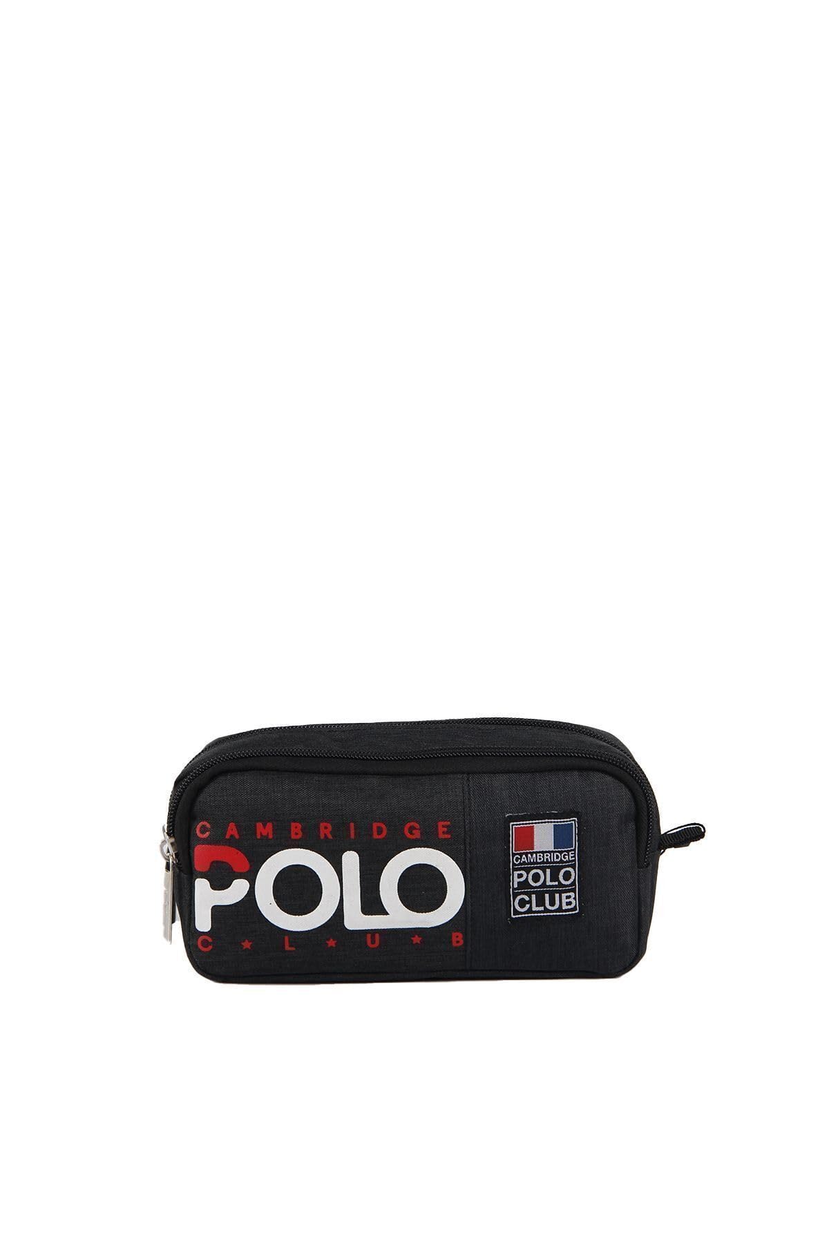Cambridge Polo Club Okul Normcore Unisex Çift Bölme Kalemlik/Kalem Çantası, CPC3028, Siyah, Üniseks Çocuk
