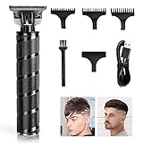 Hair Clippers for Men, Zero Gapped Hair Trimmers, KASEEMI T-Blade Pro Li Outline Clippers Trimmers for Hair Cutting, Cordless Hair Clippers, USB Qucik Charge Waterproof T outliner Trimmers (Black)