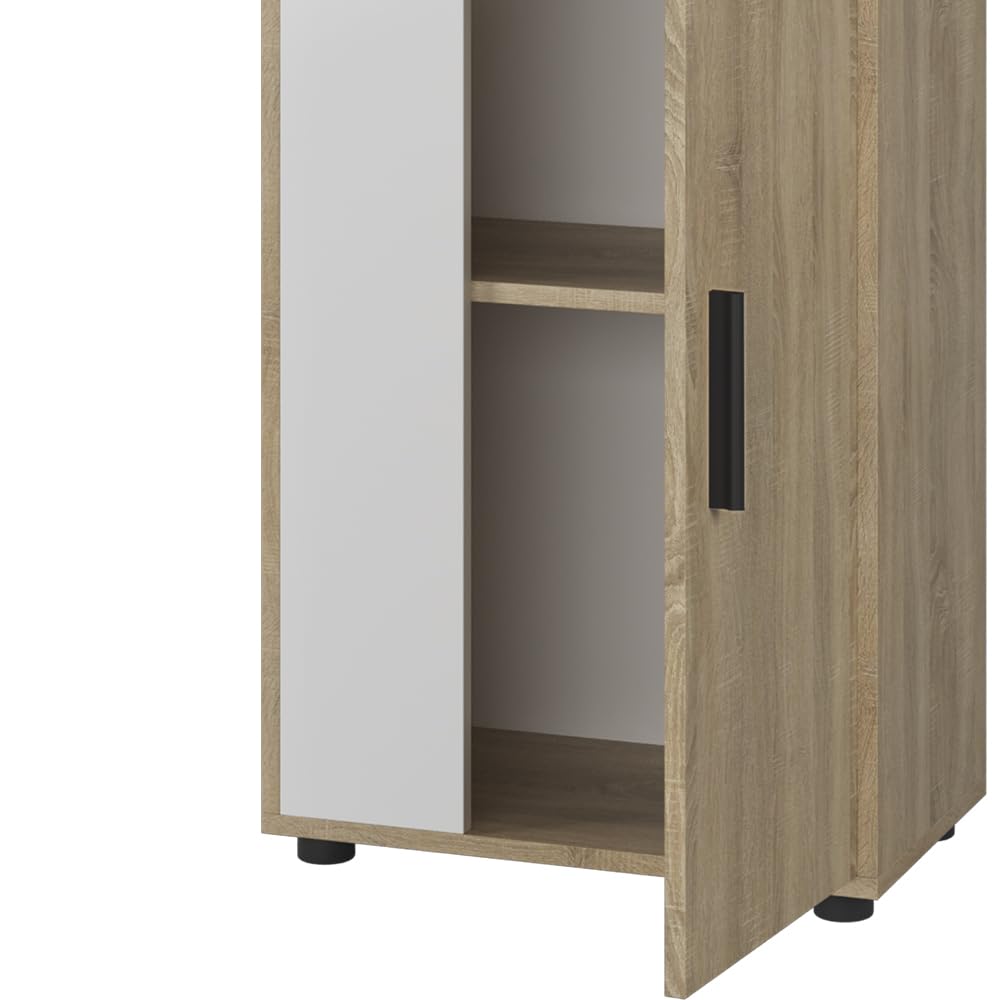 Vicco Cassettiera Berno, Sonoma/Bianco, 50.1 x 87.3 cm con 2 scomparti, adatto per riporre oggetti di vario tipo