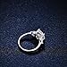 Wycian Vintage Moissanite Engagement Ring 14K White Gold Ring Guard Au585 4 Prongs Round and Heart with 3CT Moissanite Size 10.5 Fashion for Lesbian New Year
