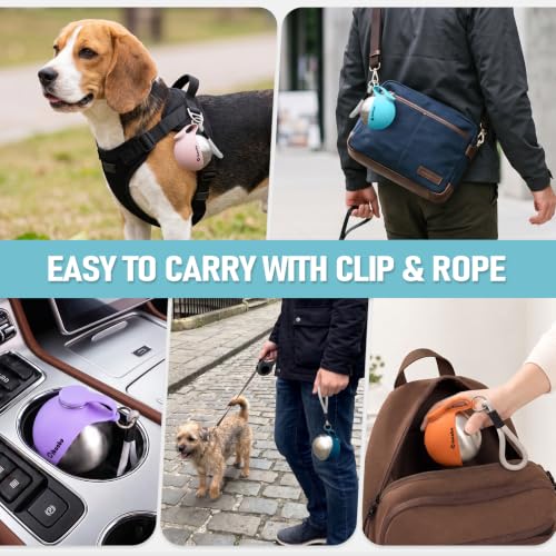 Image of Cibaabo Portable Dog Water Bottle with Collapsible Silicone Bowl 10 oz