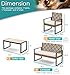 PHI VILLA Wicker Patio Furniture Set for 4, Rattan Loveseat & Chairs with Beige Cushions & Acacia Wood Coffee Table, Outdoor Modern Sectional Conversation Sofa Set for Deck, Yard, Porch