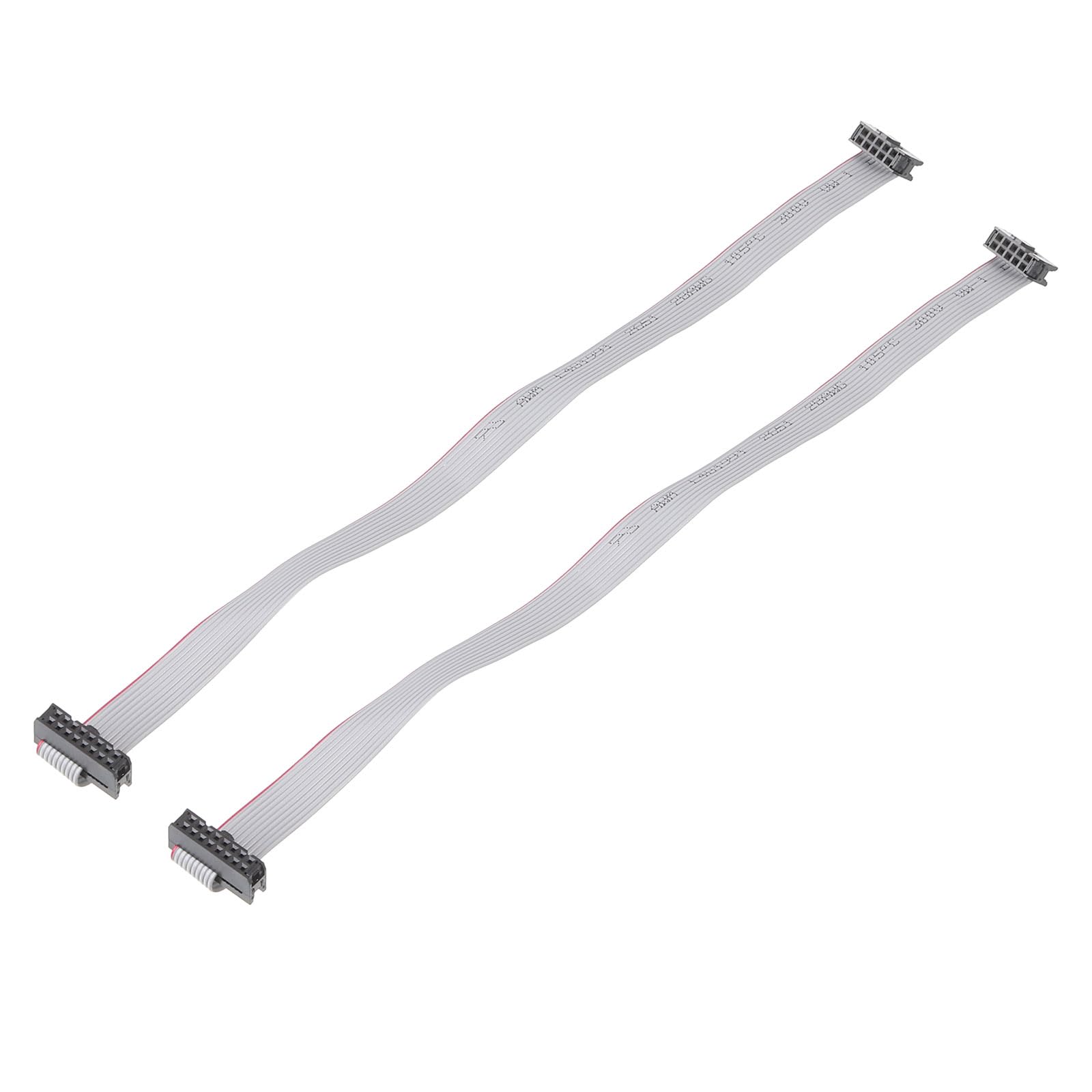 QUARKZMAN 2 Stück IDC 6-poliges Flachbandkabel, 2,0 mm Pitch FC zu FC Stecker, 30 cm Länge, grauer Jumperdraht für Computer LED Display DVD, 2 Stück