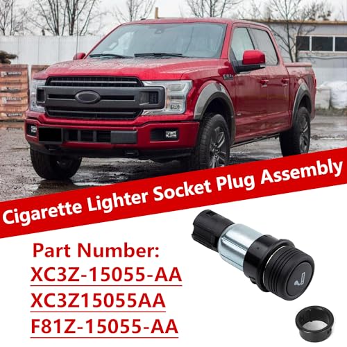 Image of Cigarette Lighter Socket Plug Assembly 12V 120W for Ford F-150 1999-2005,2007-2019,2021-2023 for Ford Mustang 1999-2019 Replace XC3Z-15055-AA