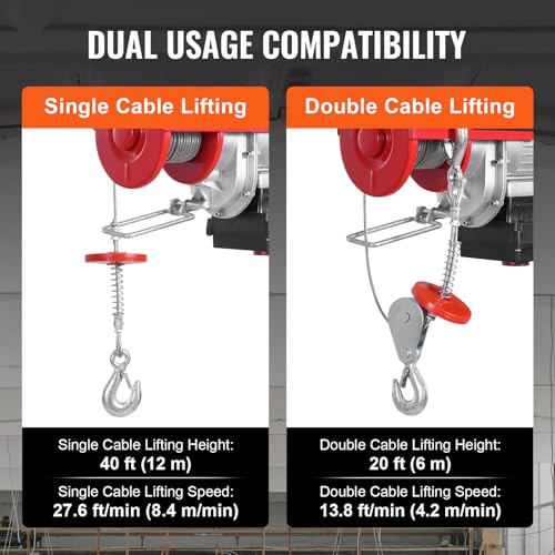 Vevor ELECTRIC HOIST, 1320 LBS 120V Electric Winch With 328 Ft Wireless & 14 Ft Wired Remote Control, 40 Ft Single Cable Lifting Height, Single/Double Slings, Lift Hoist thumb #5