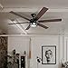 Honeywell Ceiling Fans Kaliza Modern 56 Inch Ceiling Fan with Light, Remote Control Fan, LED Indoor Fan with 6 Blades, Gray Oak and Light Oak Blade Finish Options, Bronze (51036-01)