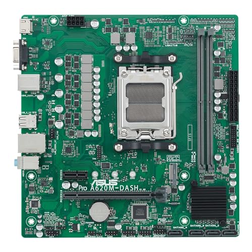 ASUS PRO A620M-DASH-CSM Business-Mainboard Sockel AMD AM5 (Micro-ATX, PCIe 4.0, 4X SATA 6Gbit/s, DDR5, Q-LED Core, COM-Debug Header)