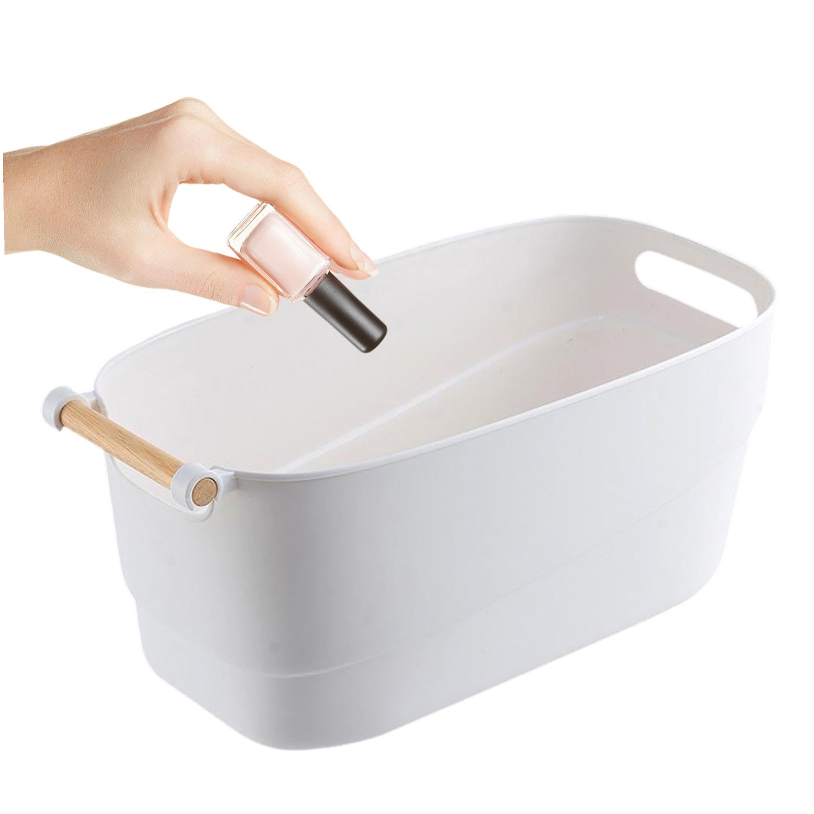 Ciotola per Ammollo Unghie Stile Giapponese in Pp Bianco Resistente e Non Deformabile per Manicure Professionale e Uso Domestico
