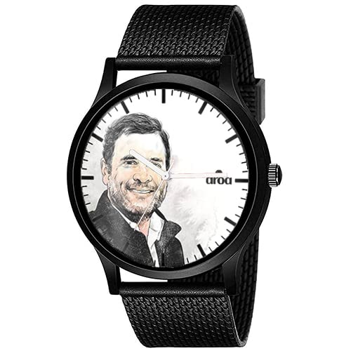 AROA Watch New Watch for Rahul Gandhi Water Color Men Model : 156 Black Metal Type Rubber Analog Watch White Dial for Men Stylish Watch for Boys (B0BZT11TSQ) Amazon Price History, Amazon Price Tracker