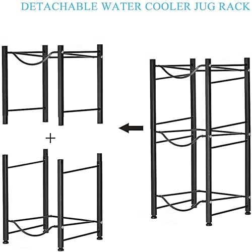 Liantral Water Cooler Jug Rack, 5 Gallon Water Bottle Storage Rack Detachable Heavy Duty Water Bottle Cabby Rack For Home, Office Organization (3-Tiers Black) #TOP3