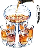 catadog Adjustable Shot Glass Dispenser and Holder Made of Food Grade Plexiglass, Shot Dispenser with 6 Drinking Glasses for Kinds of Parties (Blue)
