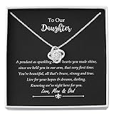 To Our Daughter Love Knot Necklace Gift from Mom AND Dad, Birthday Present, Gift for Daughter Gift for Valentine's, Birthday, Anniversary