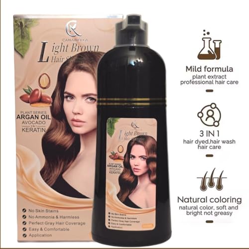 Hair Color Shampoo Light Brown Argan Oil Avocado Keratin miniatura 2