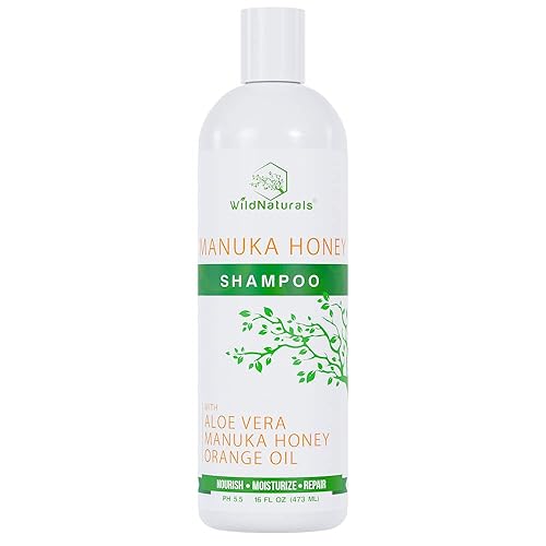 Champú hidratante natural para el cuero cabelludo seco y con picazón, champú hidratante sin sulfato para la caspa con aloe vera y miel de manuka,