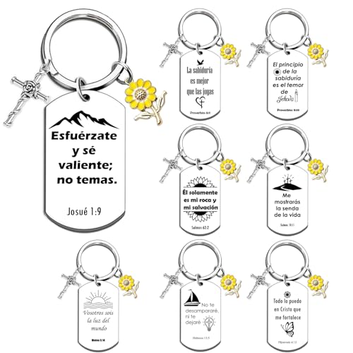 1step2dream Porta-chaves religioso espanhol para presentes católicos, Girassol
