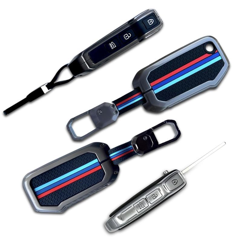 Image of NEODRIFT 'KeyShield' Car Key Cover for Kia Carens (Shape 2, 03 Buttons) (Durable, Stylish, and 360 Protection)