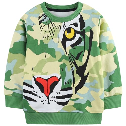 AIWUHE Toddler Boys Girls Sweatshirt Crewneck Pullover Long Sleeve Tops Blouse Cotton T-Shirt Fall Winter Clothes 2-6Y