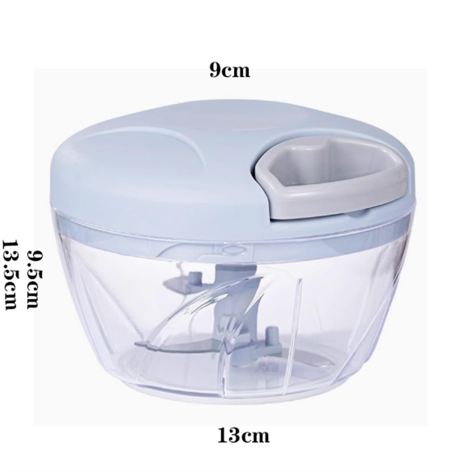 Tritacarne for Aglio, Cipolla, a Mano, con Lame, Portatile, Robot da Cucina Manuale, tritaverdure, Facile da Pulire, for Zenzero, Frutta, Noci, Erbe aromatiche(Blue,13 * 13.5cm)