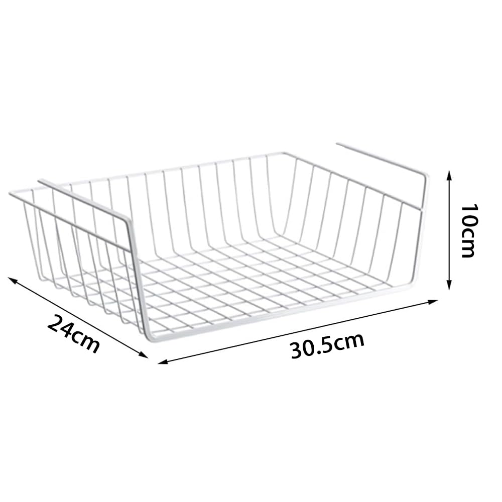 Set Di 2 Cestini Appendiabiti In Metallo Per Scaffali Sotto Il Tavolo, Cucina, Ufficio, Dispensa, Bagno, Armadio