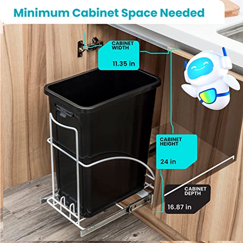Home Zone Living Ausziehbarer Abfalleimer, 29 Liter, unter der Theke, Einzeleimer – Bild 8