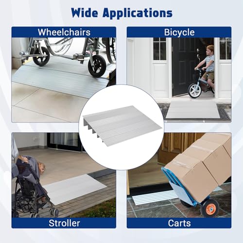 JoanKaren Threshold Ramps for Doorways, 5" Rise Aluminum Threshold Door Ramp, 700 Lbs Weight Capacity Adjustable Entry Ramp for Wheelchairs, Scooters, and Power Chairs by JoanKaren - Image 5