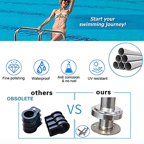 Rampes de piscine avec accessoires à vis pour éviter les glissades