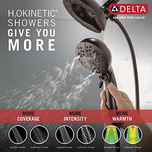 Image of Delta Faucet 5-Spray In2ition Dual Shower Head with Handheld Spray, H2Okinetic Oil Rubbed Bronze Shower Head with Hose, Showerheads, Handheld Shower-Heads, Venetian Bronze 58480-RB-PK | (Pack of 3)