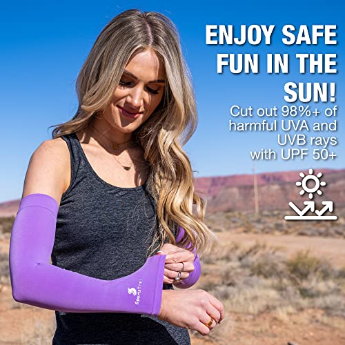 Image of SportsTrail Cooling Arm Sleeves for Men & Women - Breathable, UV Sun Protection, Sports Arm Sleeves for Women, Men & Youth