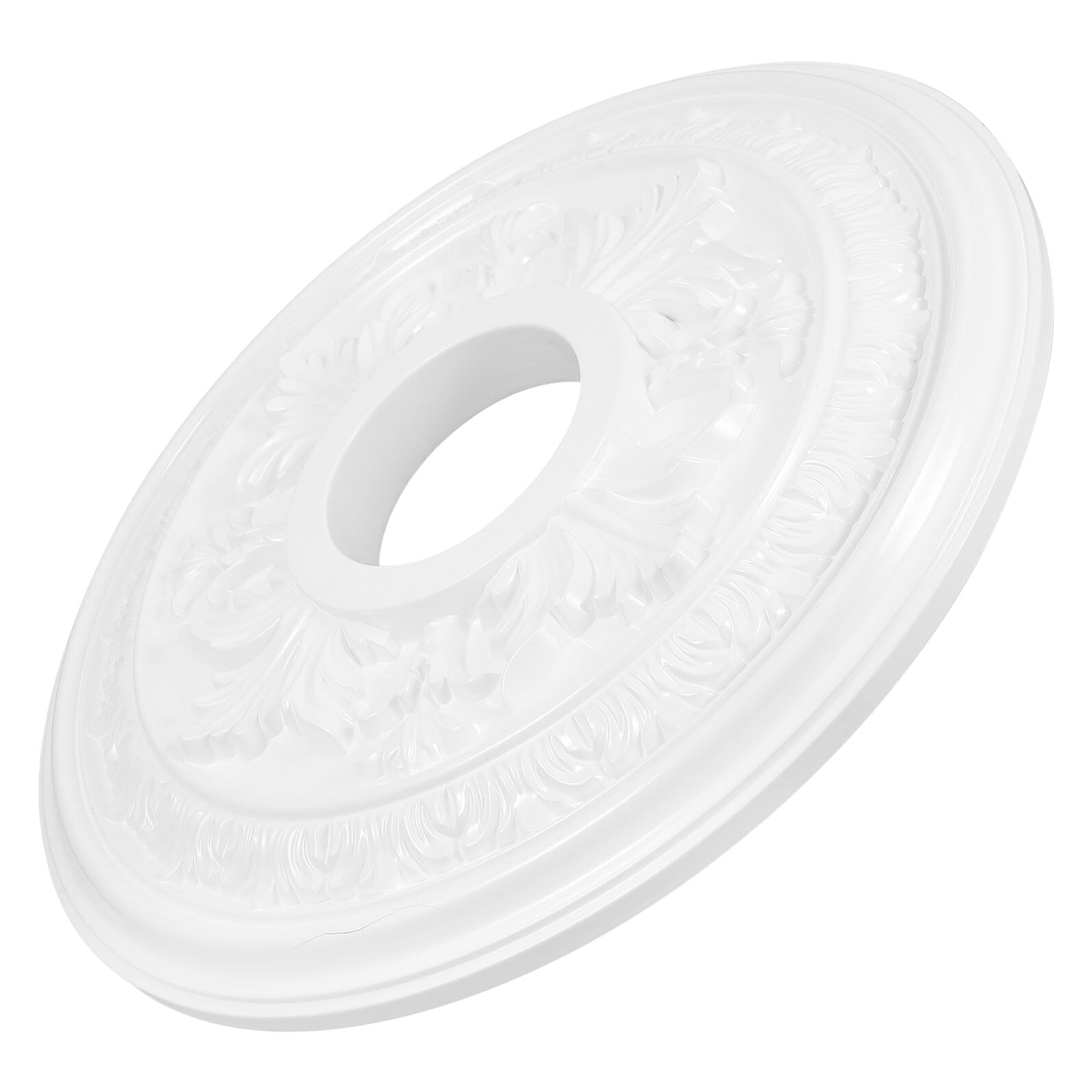 Médaillon de plafond rond en polyuréthane résistant pour luminaire de grand salon blanc vintage