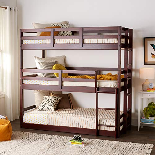 Donco Kids Triple Bunk Bed, Twin/Twin/Twin, Dark Cappuccino #TOP6