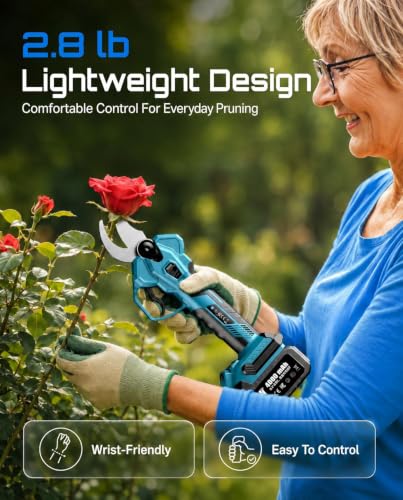 Image of SEESII Electric Pruning Shears, 1.8 inch Cut Cordless Pruner, 2x4.0Ah Batteries