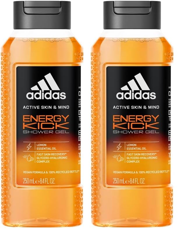 Adidas - Active Skin & Mind - Gel Douche Energy Kick Homme 250 ML (Lot de 2)