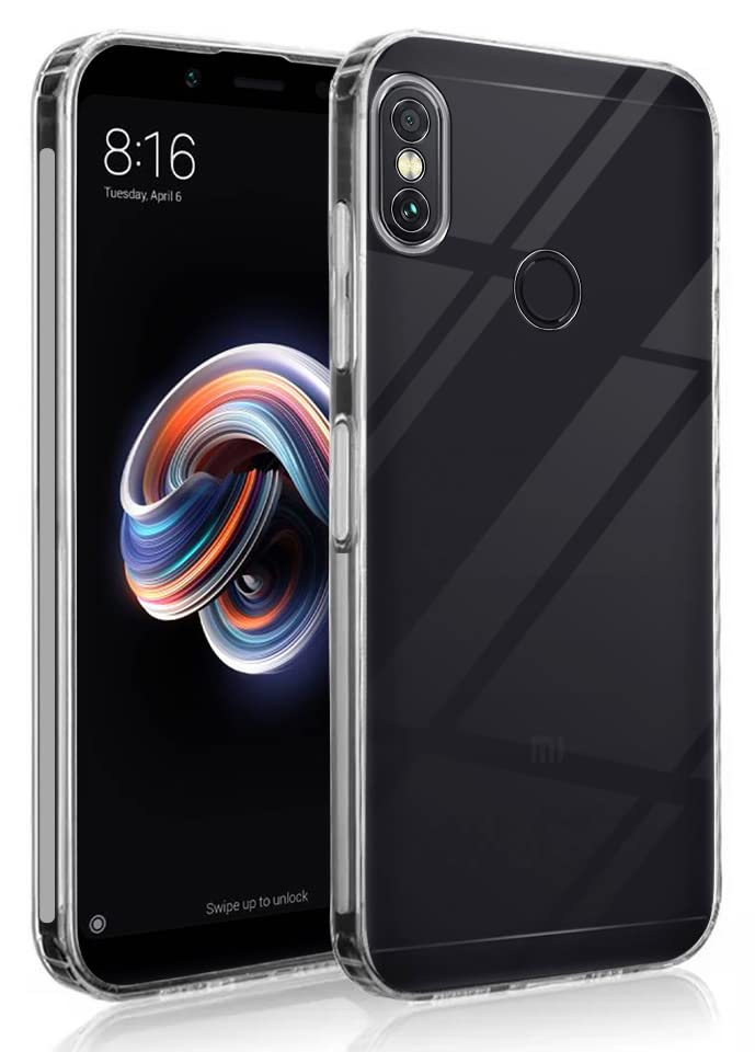 Image of Jkobi Back Cover Case for Xiaomi Mi Redmi Note 5 Pro (Silicone Crystal Clear | Pure Camera Protection | Soft and Flexible for Charger and Headphone sockets | Shockproof Bumpers | Transparent)