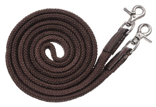 Tough 1 Royal King Deluxe Flat Roping/Contest Reins, Brown , 3/4" Diameter #TOP20