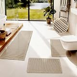 Wusboo Tapis de Bain antidérapant, Absorbant, Lavable en Machine,Ensemble de Tapis décorat...