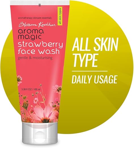 Aroma Magic Moisturizing Strawberry Face Wash | with Aloe Vera Extract &amp; Ylang Ylang Essential Oil | All Skin - 100 ml | F...
