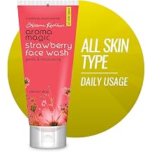 Aroma Magic Strawberry Face Wash | Gentle &amp; Moisturizing Facial Cleanser | Non-Drying Face Wash | Hydrates &amp; Purifies Skin | for All Skin Types | 3.38 Fl Oz/100ml