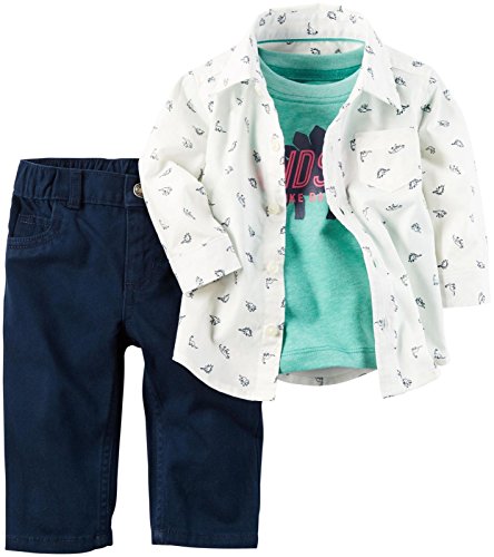 Kit 3 pièces bébé garçon Carters 127g324 en tricot de coton extensible haut de gamme