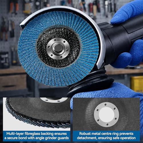 14 Stück Fächerscheibe 125, Schleifmopteller T29 für Metall Holz Stahl,Schleifscheiben 125mm für Winkelschleifer (40)
