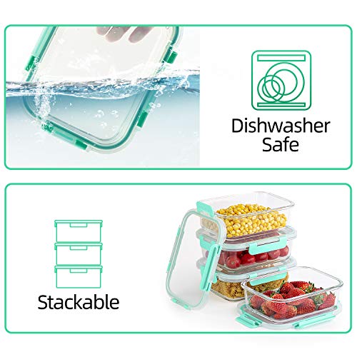 24-Piece Airtight Glass Food Storage Set - See-Through Meal Prep Containers, Microwave and Dishwasher Safe