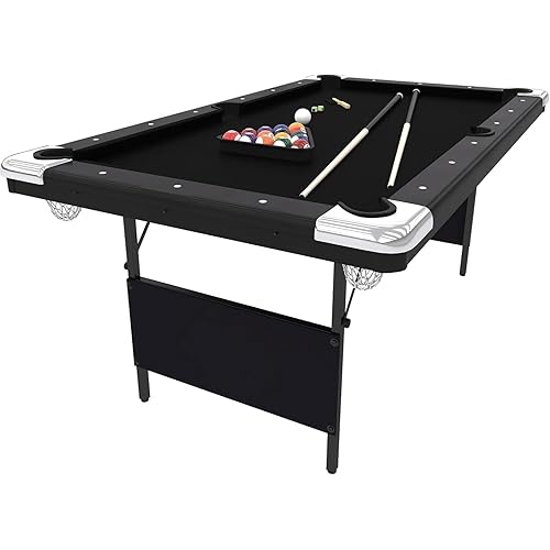 Pre-Sale 6 Ft. Pool Table | Folding Legs for Storage | Black