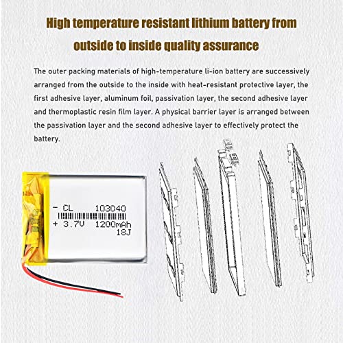 Jinmeixiang 3.7V 1200Mah 103040 Rechargeable Li-Po Battery For Mp3 Mp4 Dvd Gps Bluetooth Headset Battery #TOP2