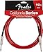 Fender California Series Instrument Cable for electric guitar, bass guitar, electric mandolin, pro audio - Fiesta Red - 10'
