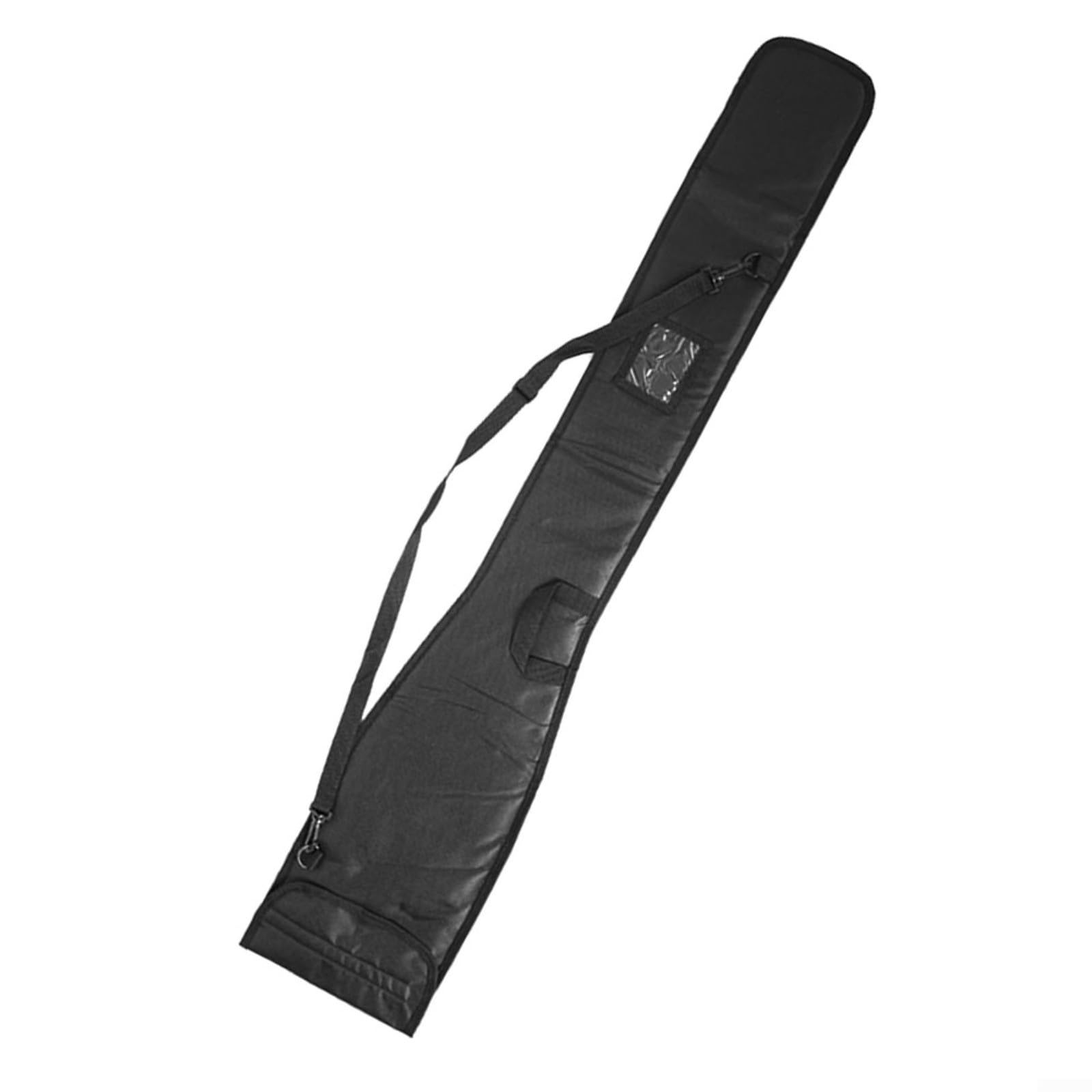 Tragbare, faltbare gepolsterte Tasche für Kajak, Kanu, Paddel, Aufbewahrung, 130 x 26 cm, schwarzes Oxford-Gewebe mit Schultergurt, Klarsichtfenster