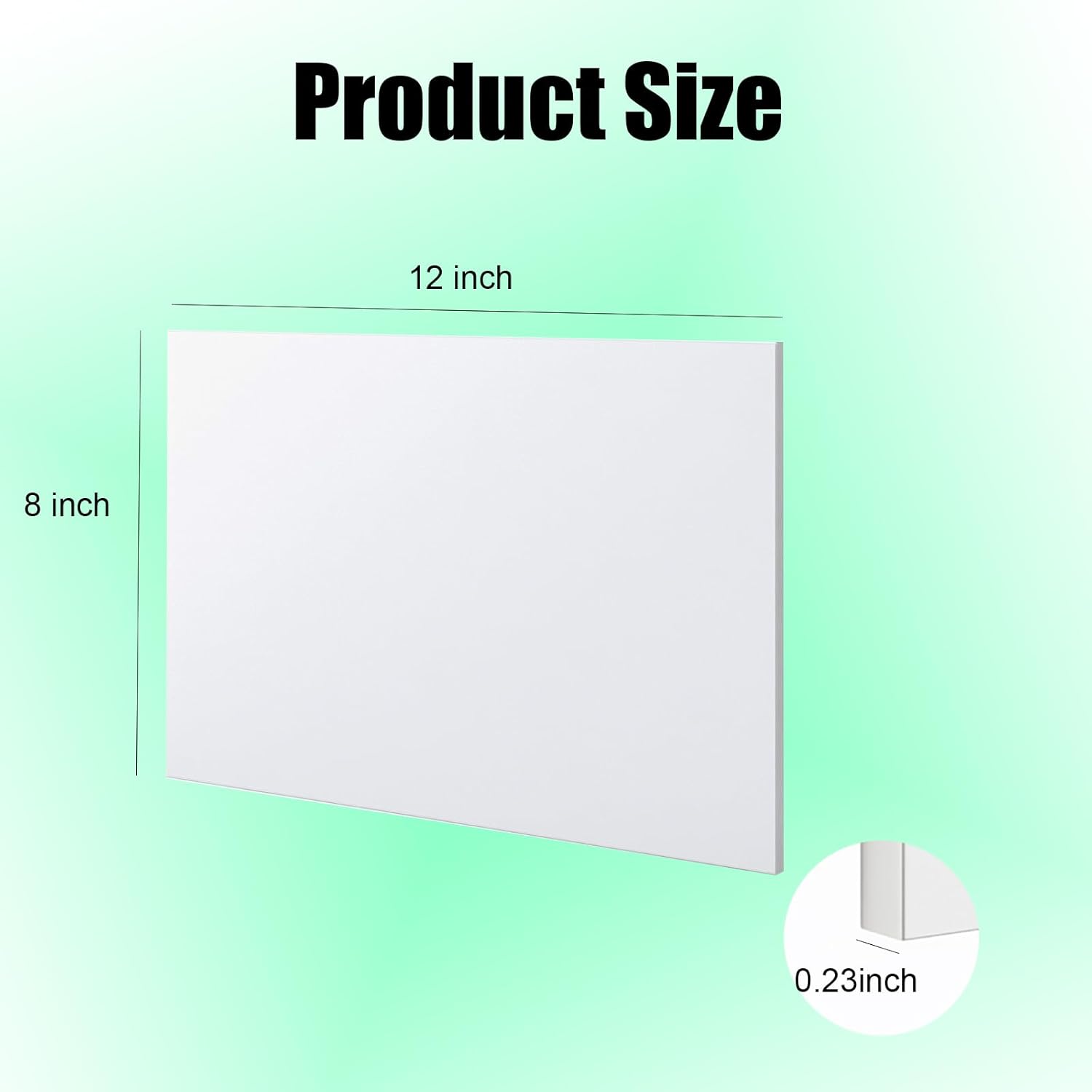 HDPE Sheet 1/4-2PCS 12" x 8" High Density Polyethylene Sheets with Protective Film 1/4 Thick HDPE Plastic Sheet Board Solid Plastic Block for Flat Panel DIY Projects Machining Home (White)