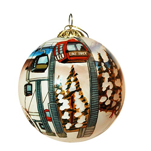 Lake Tahoe Gondola Glass Ornament Christmas Tree Decor
