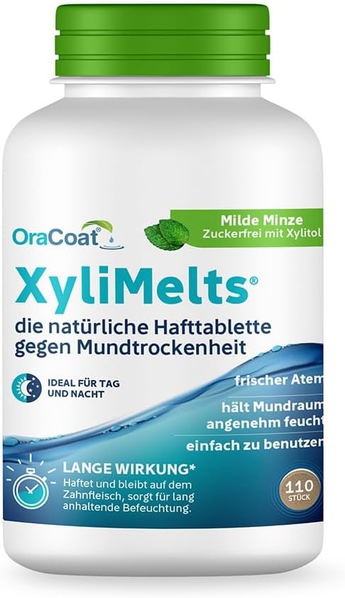 XyliMelts Milde Minze Hafttabletten gegen Mundtrockenheit, 110 ცალი