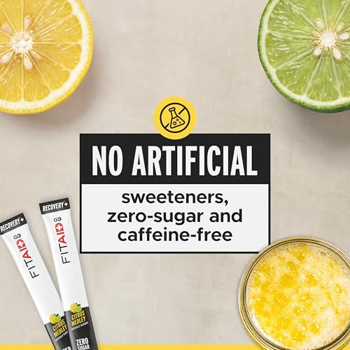Image of LIFEAID FITAID GO! ZERO SUGAR Recovery + Hydration Packet, W / BCAAs, Glucosamine, Electrolytes, Omega-3s, 100% Clean, Vegan & Gluten-Free, Naturally Sweetened, 30 Count (Pack of 1)