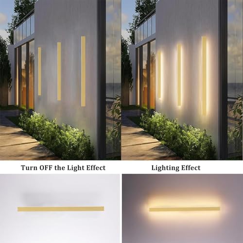 Applique murale dimmable IP65 en acrylique or de 180cm réglable avec télécommande