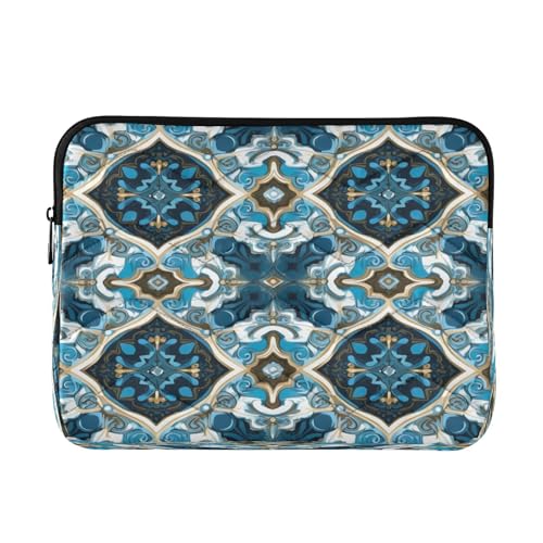 Funda para portátil azul Talavera Mexicana 13-14 pulgadas miniatura 1
